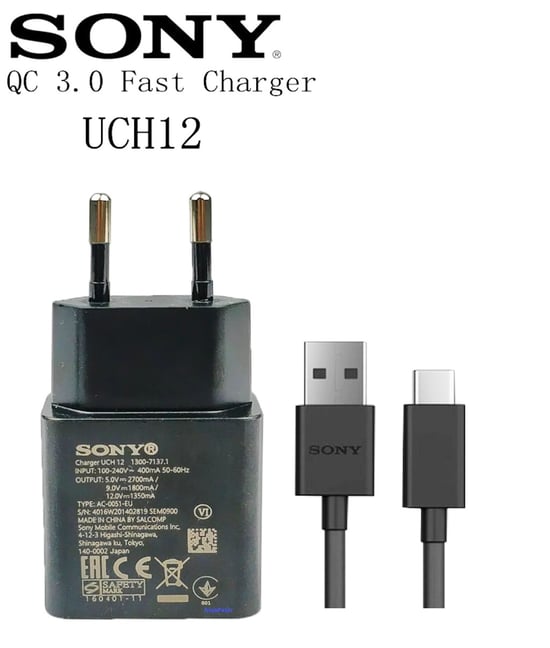 Senalstore Sony Hızlı Şarj Cihaz Aleti Type C Kablo Uch12 Xperia XZ1,XZS,XZ4