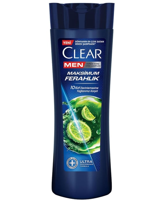 clear,clear men, men şampuan, 350 ml, günlük arınma ve ferahlık, mentol, kepeğe karşı, kepeğe karşı şampuan
