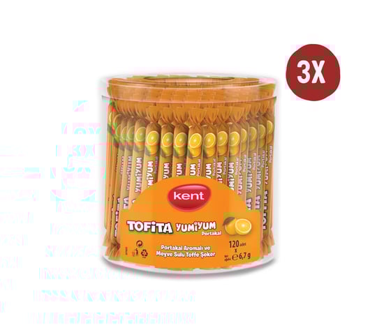Kent Tofita Yumiyum Portakal 120'li Kavanoz - 3'lü Paket