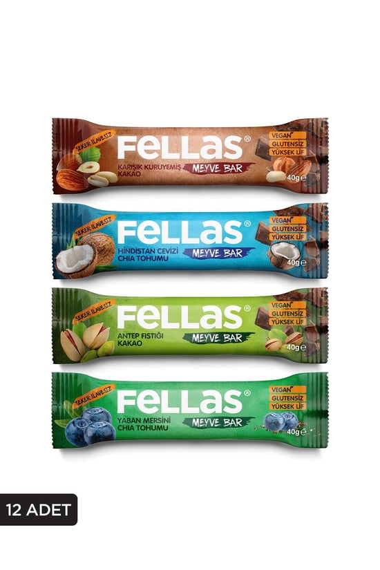 Fellas Meyve Bar Karma Kutu 40g x 12 Adet (4 Çeşit)