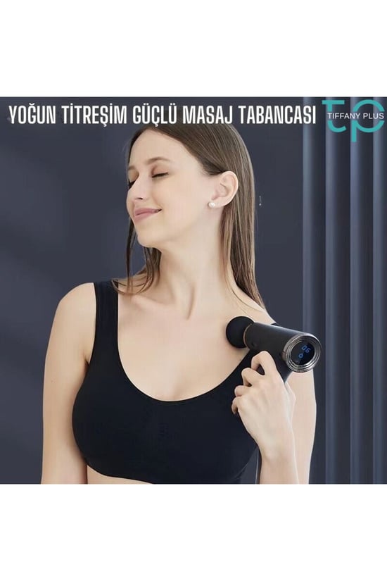 Tiffany Masaj Tabancası Sporcu Masaj Aleti 4mm 4 Farklı Başlıklı Şarjlı Profesyonel Masaj Aleti TP-1027