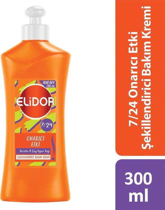 Elidor 7/24 Onarıcı Etkili Keratin&Çay Ağacı Yağı Şekillendirici Bakım Kremi 265 ml