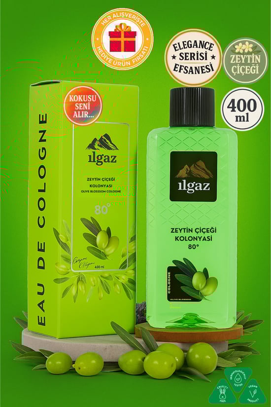 Ilgaz Zeytin Çiçeği Kolonyası Elegance Series 80 Derece  400 Ml