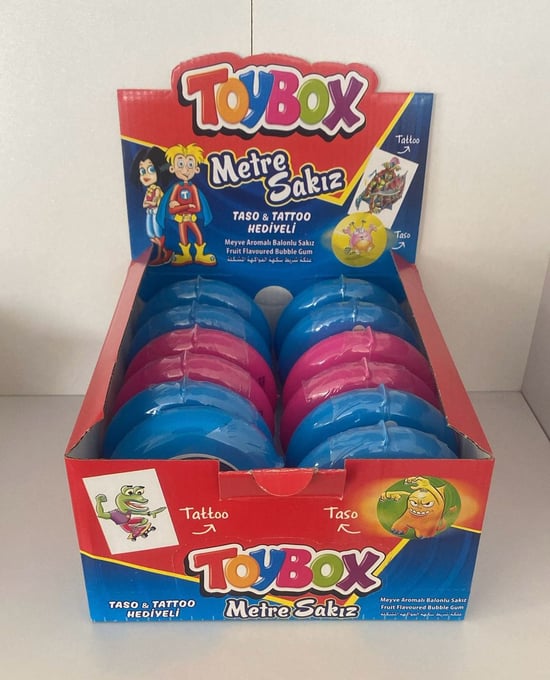 Toybox Metre Sakız (Taso ve Tattoo Hediyeli) 35 Gr 12 Adet