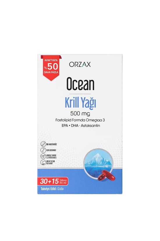 Ocean Krill Yağı 500 mg 30+15 Soft Kapsül