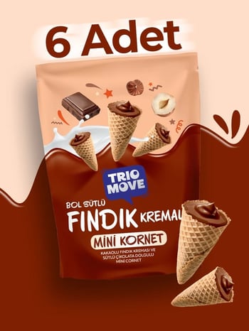 Trio Move Mini Kornet Fındık Kremalı 55 Gr *12'li