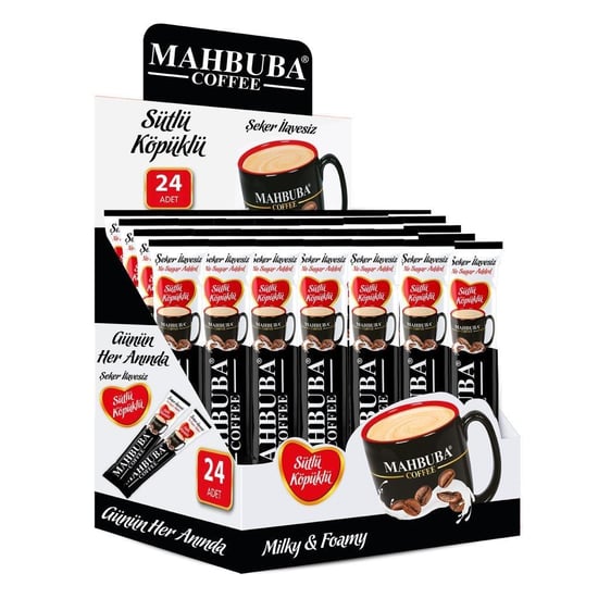 Mahbuba 2si1 Arada Şekersiz Sütlü Köpüklü Hazır Kahve 24x9,5gr