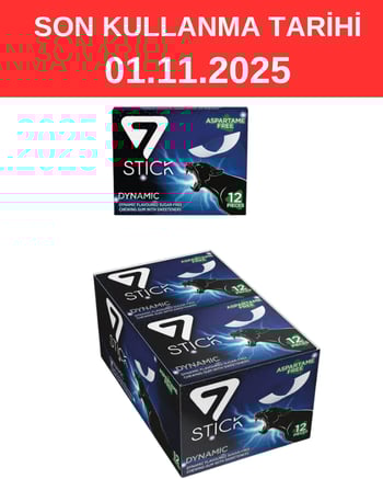 7 STICK Dinamik Şekersiz Sakız 33 gr X 12'li Paket