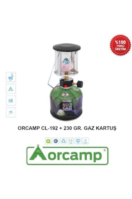 Orgaz Cl-192 Çakmaklı 230 Gr Kartuşlu Kamp Gaz Lambası