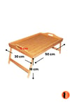 Katlanır Ayaklı Bambu Yatak Keyif Tepsisi (50cm*30cm), Portatif Tepsi