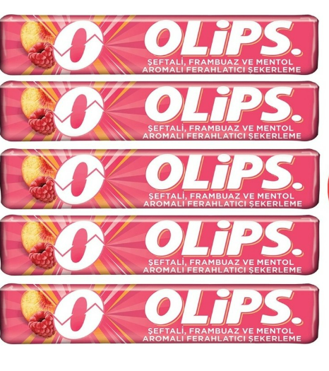 Olips Şekerleme 28 gr 24'lü Paket Şeftali Frambuaz  Aromalı