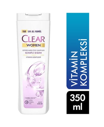 clear, clear women, vitami kompleksi, clear şampuan, 350 ml