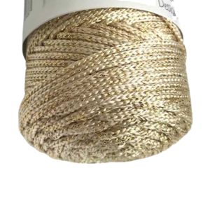 P Parla Makrome İpi 3mm Polyester Krem Simli