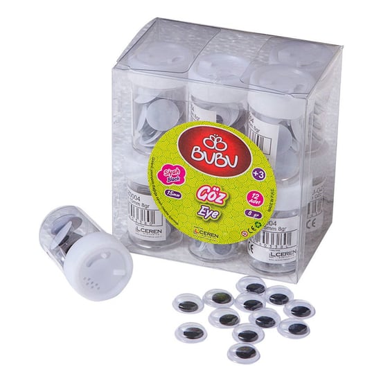 BUBU-GZ0004 SIYAH GOZ 15 mm 12 li