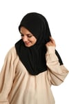 Hürrem Bone Siyah Pratik Hazır Geçmeli Tesettür Eşarp Sandy Kumaş Sade 1600_01