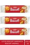 LOTUS BISCOFF SANDWICH BISCOFF CREAM SÜRÜLEBİLİR KREMALI BİSKÜVİ -  150 GR X 3 ADET