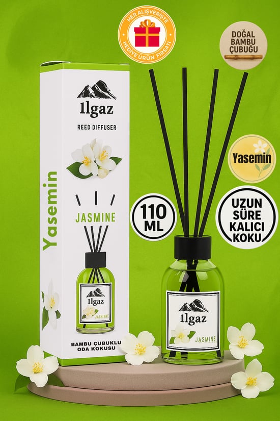Ilgaz Yasemin Çiçeği Bambu Çubuklu Oda Kokusu 110 ml | Red Diffuser Jasmine Sakinleştirici Ortam Kokusu
