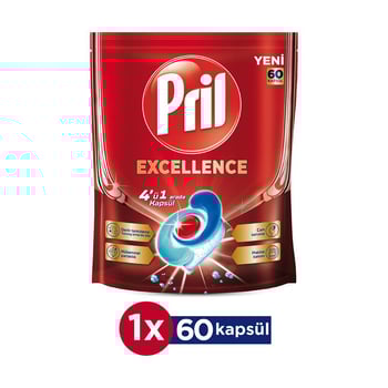 Pril 4 ü 1 Arada Excellence Bulaşık Makinesi Deterjanı  Tableti 60 Kapsül