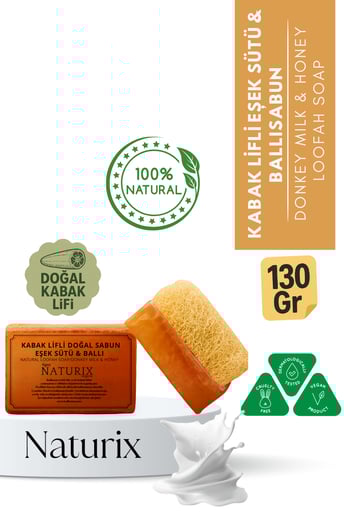 Naturix Kabak Lifli Eşek Sütü & Ballı Sabun 130 Gr