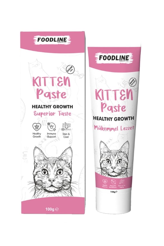 Foodline Kitten Malt Macun 100gr | Yavru ve Anne Kediler İçin Bağışıklık Sistemi Destekleyici