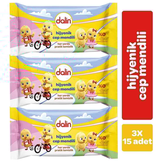 Dalin Islak Cep Mendil 15 Adet x 3 - Hijyenik 