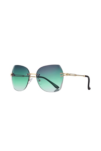 Kinary Kadın Kristal Yeşil Metal Güneş Gözlüğü - Uv400 Korumalı No:2
