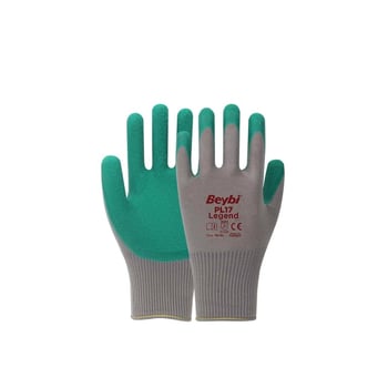 Beybi Pl17 Legend Yeşil Polyester Örme Lateks Iş Eldiveni 10 Beden