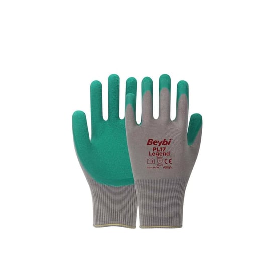 Beybi Pl17 Legend Yeşil Polyester Örme Lateks Iş Eldiveni 10 Beden