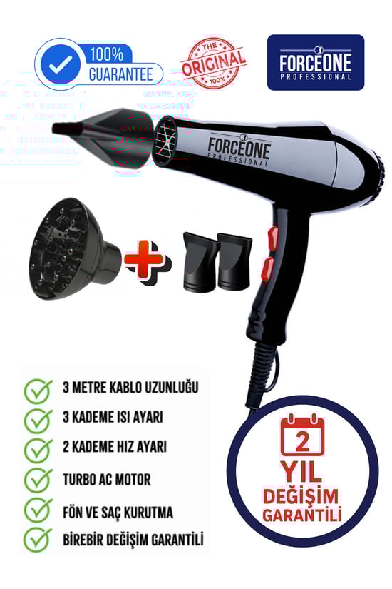 Forcone 5500 Turbo Vigo Başlıklı Fön Makinesi – 2400 Performans