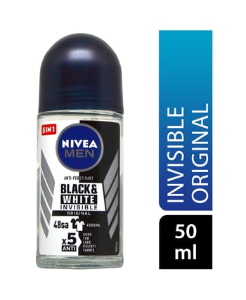 nivea, nivea roll on, rollon, rolon, erkek roll on, nivea erkek roll on, erkek rolon, stick, koltukaltı stick, koltuk altı stick, erkek koltuk altı stick, ter kokusu önleyici, ter önleyici, nivea Invisible Black White Original 50 ml satın al, nivea Invisible Black White Original 50 ml fiyat