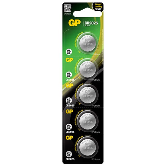 GP Batteries Cr2025 2025 Boy Lityum Düğme Pil, 3 Volt, 5'li Kart