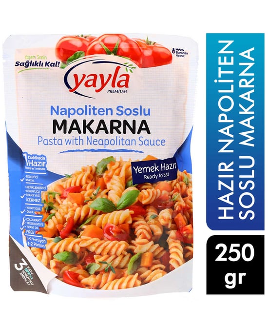 Yayla, bakliyat, yemek, kuru gıda, makarna, Napoliten Soslu makarna, pişmiş makarna, çabuk makarna, haşlanmış makarna, hazır makarna, toptan gıda satışı, gıda toptancısı, toptan gıda, hazır yemek, hazır gıda