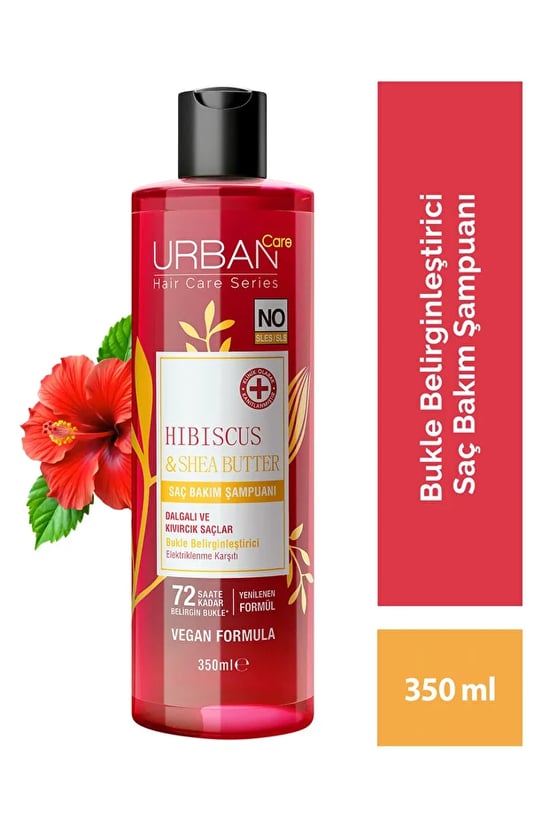 Urban Care Hibiscus & Shea Butter Kıvırcık ve Dalgalı Saçlar Bukle Belirginleştirici Saç Bakım Şampuanı 350 Ml