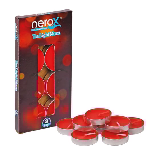 NEROX MUM TEALİGHT 8'li Kutulu Kırmzı NRX-0729
