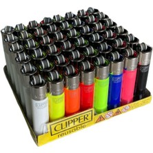Clipper Reusable Mikro Metalik  Renkli Çakmak 48'li