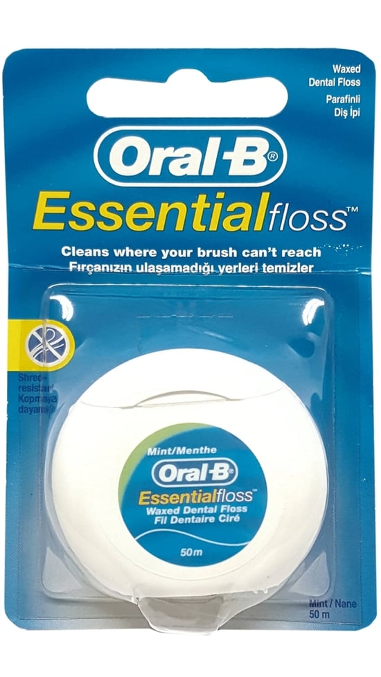 Oral-B, Diş İpi, Essential Floss, Nane, naneli, 50MT, 50m, 50 metre, diş arası temizliği, kaliteli diş ipi, diş eti sağlığı, sağlıklı diş etleri, parçalanmayan diş ipi, kopmayan diş ipi, komple ağız bakımı, diş eti temizliği, bakterileri temizler, , dişipi, disipi