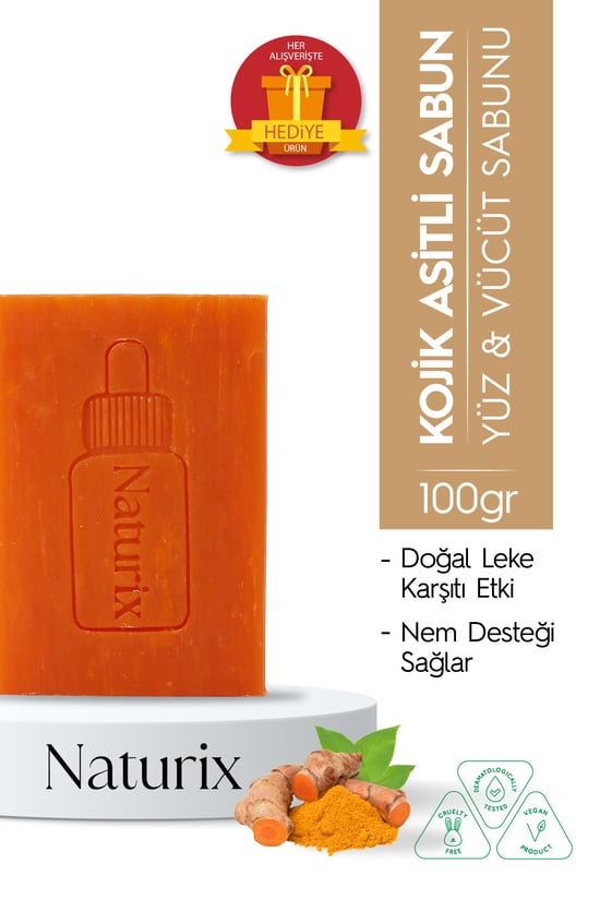 Naturix Kojik Asit Sabunu Leke Karşıtı Cilt Tonu Eşitleyici Ve Aydınlatıcı Sabun 100 gr