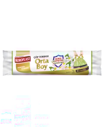 koroplast, çöp torbası, çöp poşeti, büzgülü çöp torbası, orta boy çöp torbası, kokulu çöp torbası, Yasemin kokulu çöp torbası, koroplast çöp torbası fiyat, koroplast çöp torbası satın al
