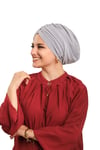 Hürrem Bone Gri Drapeli Salaş Tesettür Bone Sandy Büzgülü 2315_15