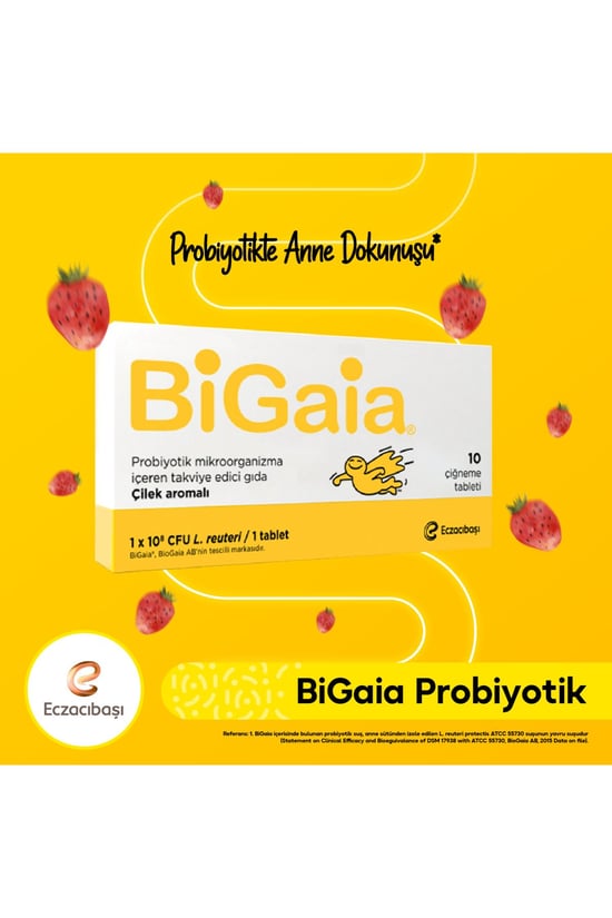 Eczacıbaşı BiGaia  Probiyotik Çilek Aromalı Çiğneme 10 Tablet