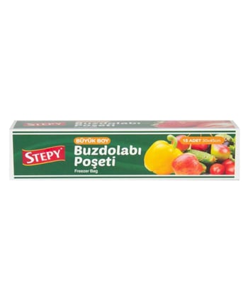 Stepy , Stepy buzdolabı poşeti, buzdolabı poşeti, saklama poşeti, buzluk poşeti, dipfiriz poşeti, deepfreeze poşeti, Stepy Buzdolabı Poşeti Büyük Boy satın al, Stepy Buzdolabı Poşeti Büyük Boy fiyat, Büyük boy buz dolabı poşeti, buzdolabı poşetleri, buzdolabi posetleri