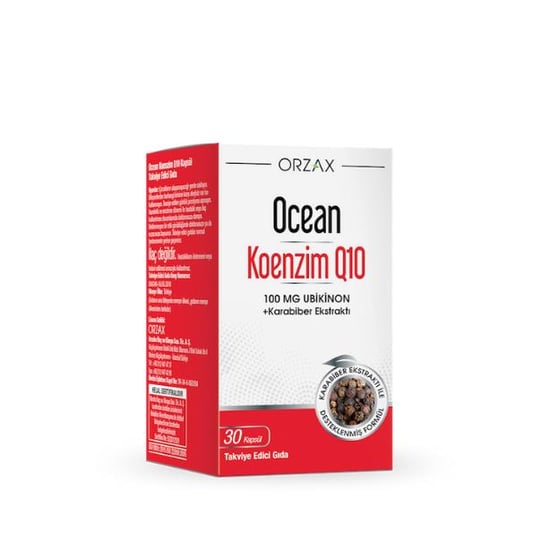 Ocean Koenzim Q10 100 mg Ubikinon + Karabiber Ekstresi 30 Kapsül