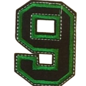 P Parla Aplike Ütü İle Yapışan 9  Rakamı Arma 4x5 cm