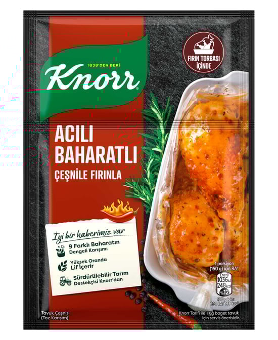 knorr, knorr çeşni, knorr tavuk çeşnisi, fırın çeşnisi, tavuk çeşnileri, acılı çeşni, fırın baharatı, tavuk baharatı, gıda, toptan gıda