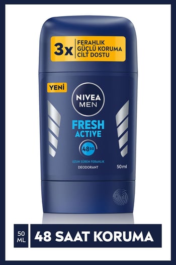 Nivea Men Erkek Stick Deodorant Fresh Active 50ml, Ter Ve Ter Kokusuna Karşı 48 Saat Deodorant Koruma