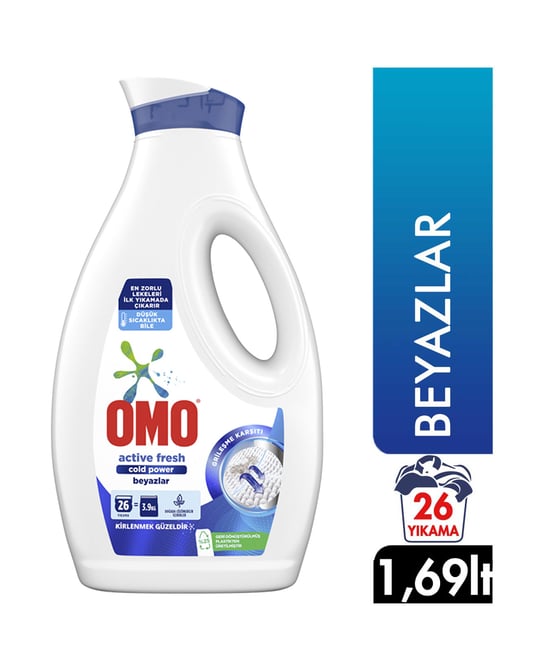 Omo Sıvı Çamaşır Deterjanı 1,69 lt 26 Yıkama Active Fresh