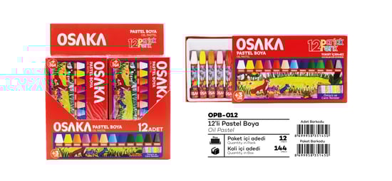Osaka 12 Renk Pastel Boya