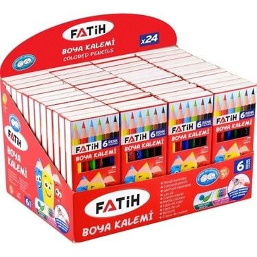 Fatih 1/2 Yarim Boy 6 Renk Boya Kalemi 33006