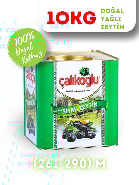 Çalıkoğlu Doğal Gemlik Özel Yağlı Siyah Zeytin 10 kg (261-290) M