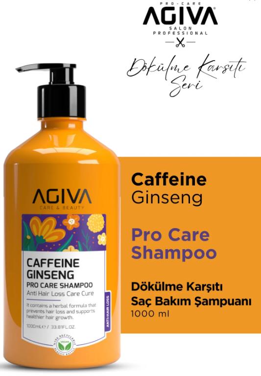 Agiva Caffeine Ginseng Pro Care Saç Dökülmesine Karşı Bakım Şampuanı 1000 ml